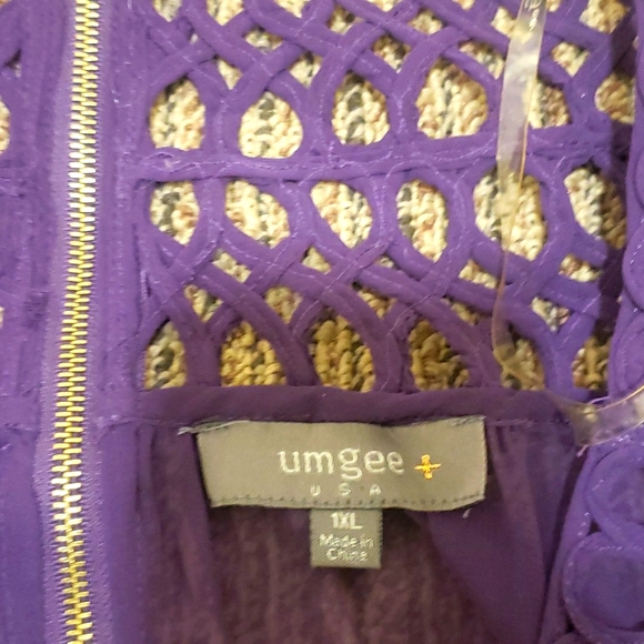 HI FALL!!! 💜 Umgee Purple Transparent Blouse with Gold Zipper - Picture 3 of 5